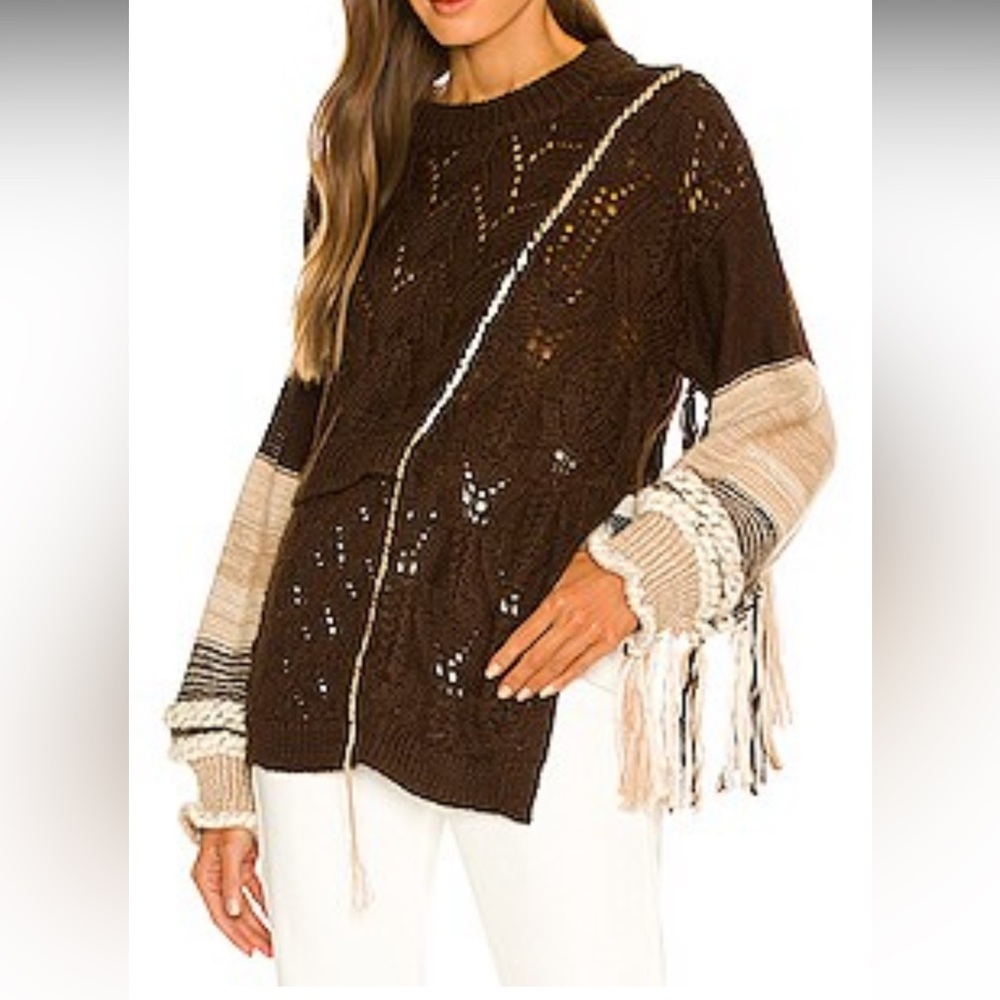 Jonathan Simkhai Amalia Patchwork Fringe Pullover - Picture 2 of 3